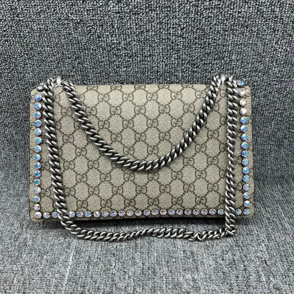 100% Authentic GUCCI Dionysus Brown Canvas Shoulder Bag - Picture 2 of 13
